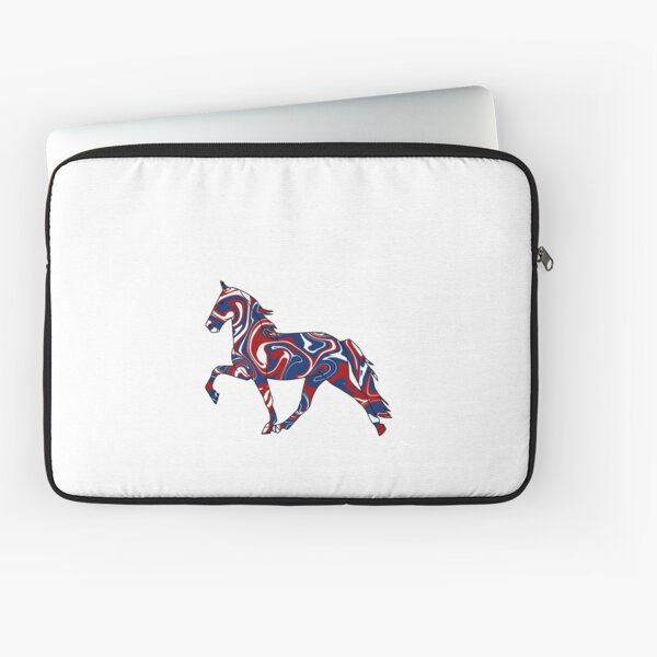 Aperçu de l'œuvre Whirly Walking Horse Rouge Blanc et Bleu créée et vendue par theaadesigns.