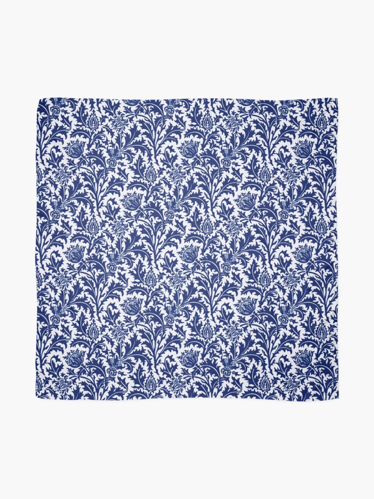 "William Morris Thistle Damask, Cobalt Blue And White " Scarf For Sale ...