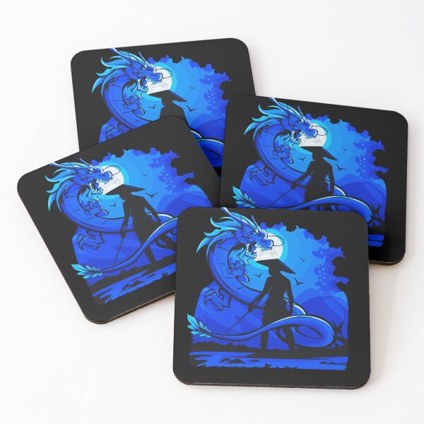 Item preview, Blue Anime Samurai and Dragon design designed and sold by Dven-Clothes.