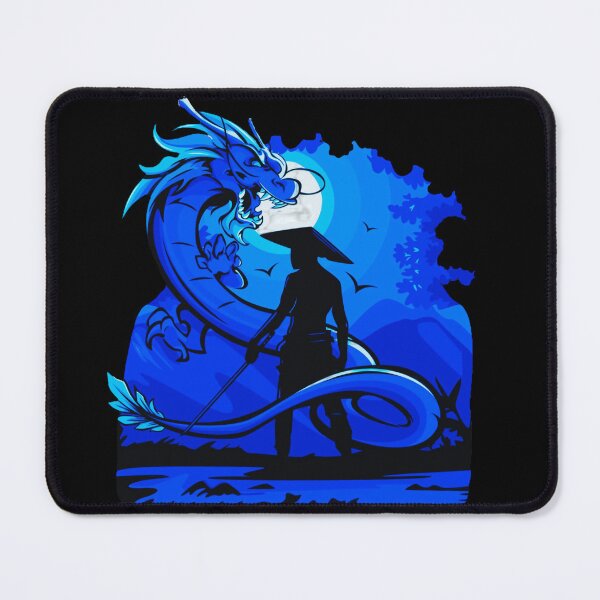 Item preview, Blue Anime Samurai and Dragon design designed and sold by Dven-Clothes.