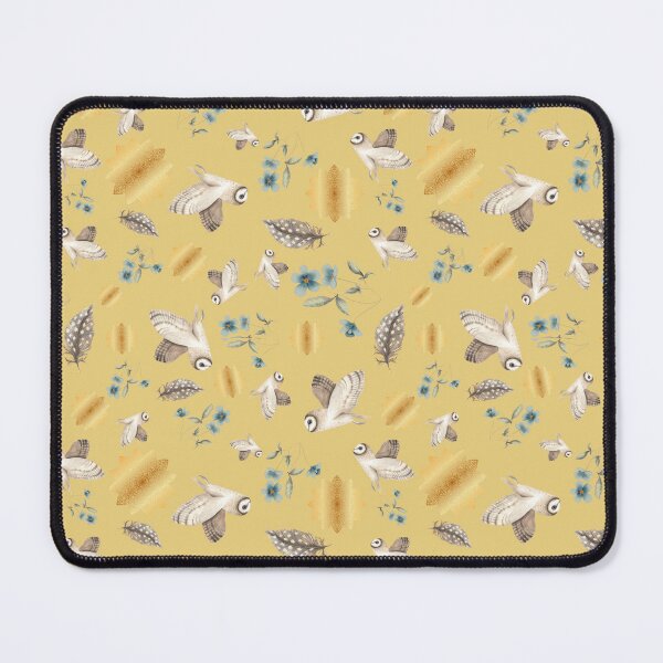 Item preview, Barn Owls Pattern in yellow designed and sold by snowyowls.