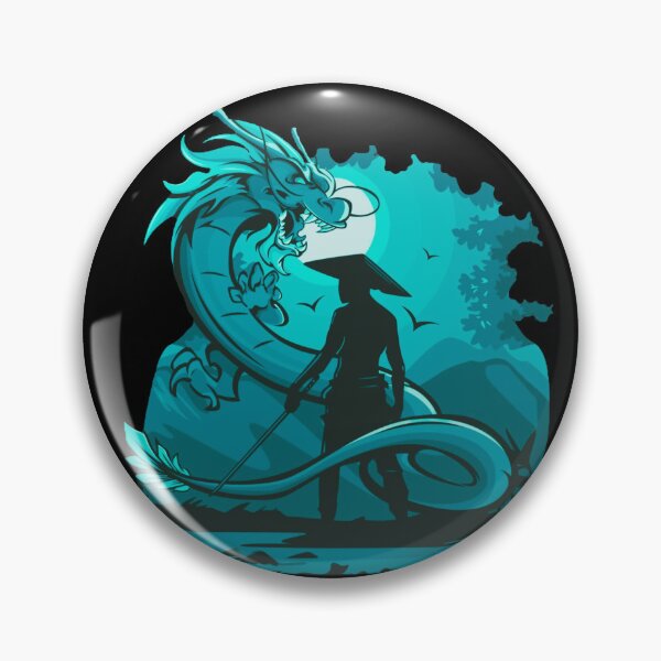 Artikelvorschau, Türkises Anime-Samurai- und Drachendesign entworfen und verkauft von Dven-Clothes.