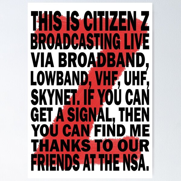 Item preview, Z Nation: Citizen Z Speech designed and sold by tempestaurora.