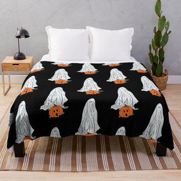 Item preview, Sheet Ghost With Jack-o’-lantern designed and sold by Kate Miller Illustrator.