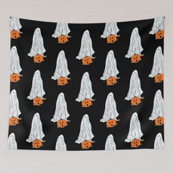Item preview, Sheet Ghost With Jack-o’-lantern  designed and sold by Kate Miller Illustrator.