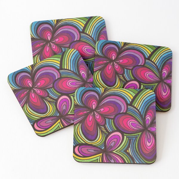 Item preview, Retro Flowers 1 designed and sold by Sarah Kurdila.