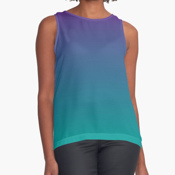 Ombre | Gradient Colors | Purple and Teal | Sleeveless Top