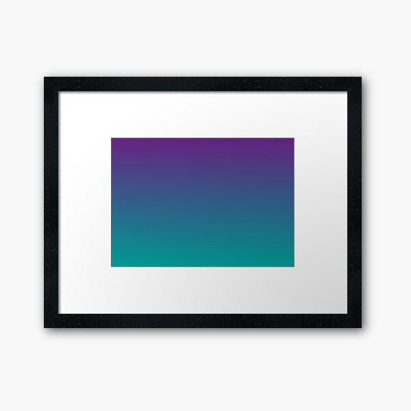 Ombre | Gradient Colors | Purple and Teal | Framed Art Print
