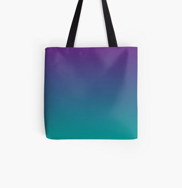 Ombre | Gradient Colors | Purple and Teal | All Over Print Tote Bag