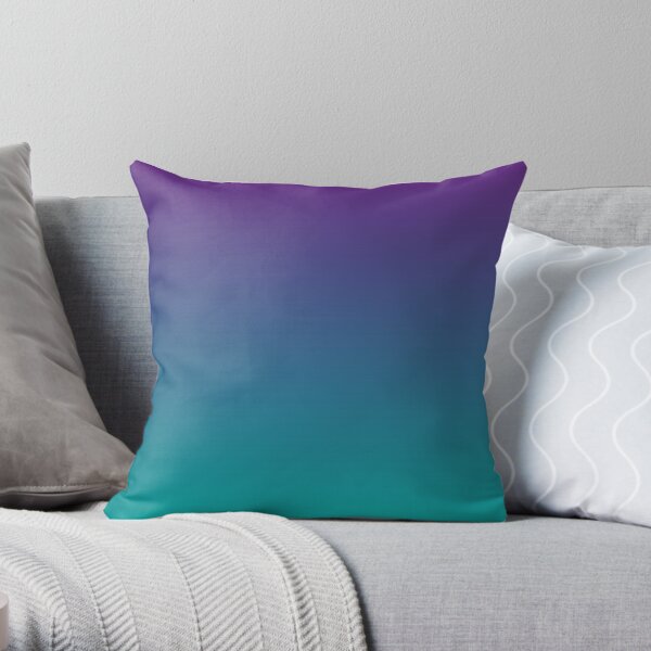 Ombre | Gradient Colors | Purple and Teal |  Throw Pillow