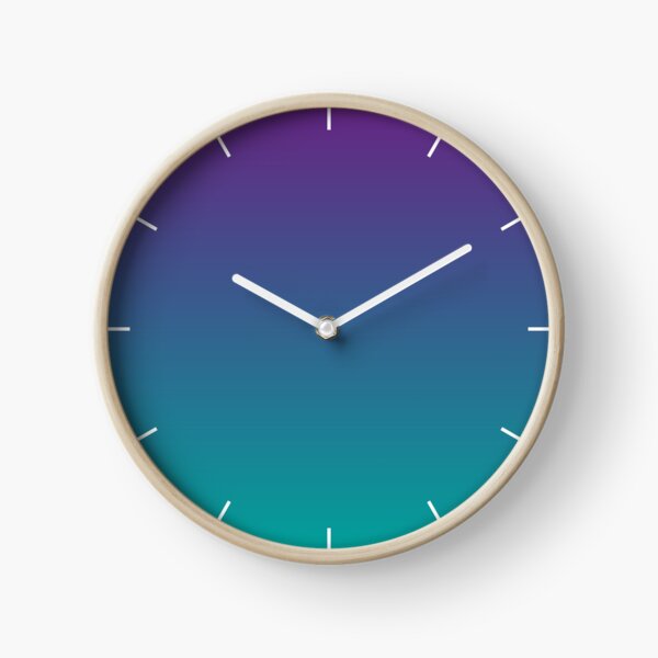 Ombre | Gradient Colors | Purple and Teal | Clock