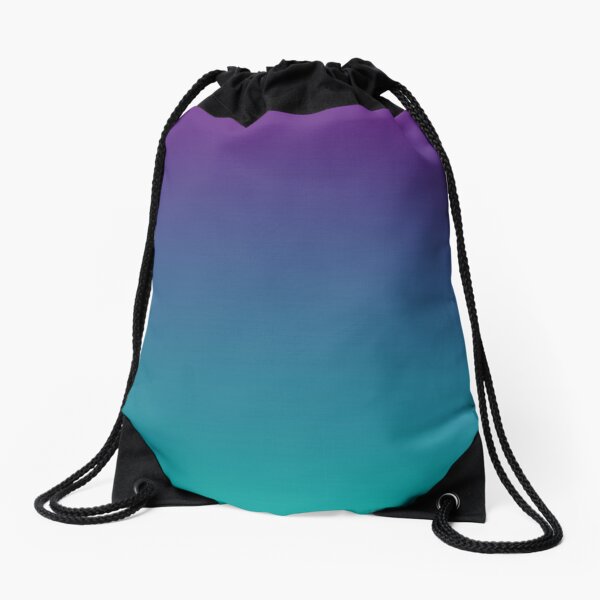 Ombre | Gradient Colors | Purple and Teal | Drawstring Bag