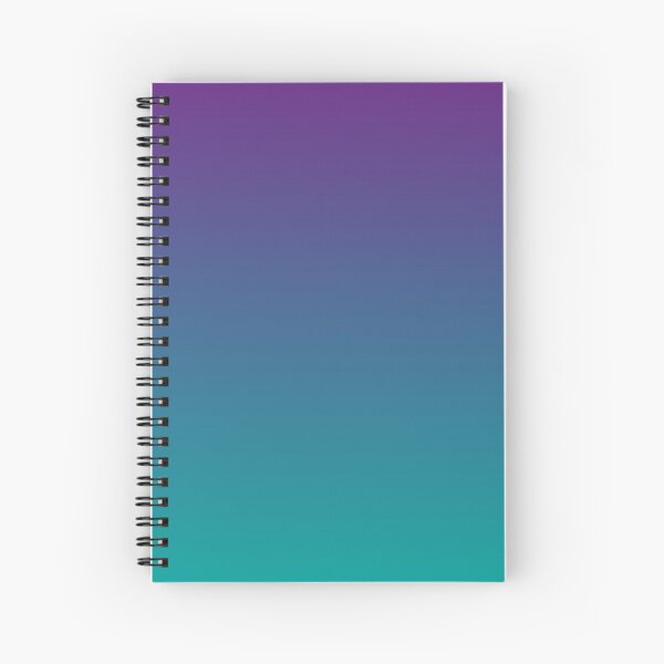 Ombre | Gradient Colors | Purple and Teal | Spiral Notebook