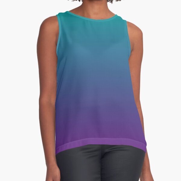 Ombre | Gradient Colors | Teal and Purple | Sleeveless Top