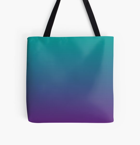 Ombre | Gradient Colors | Teal and Purple | All Over Print Tote Bag
