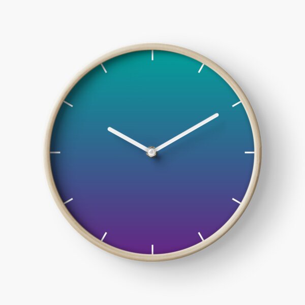 Ombre | Gradient Colors | Teal and Purple | Clock