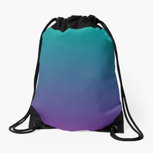 Ombre | Gradient Colors | Teal and Purple |  Drawstring Bag