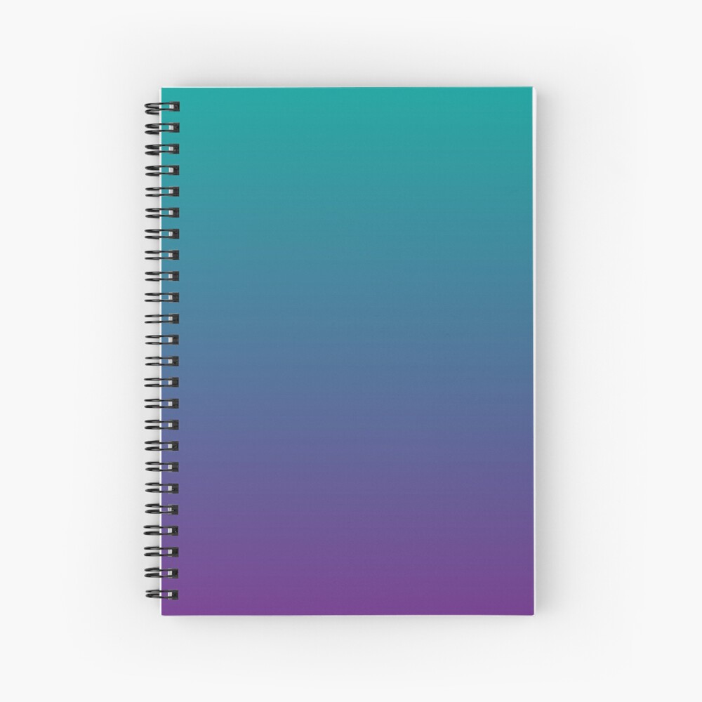 Ombre | Gradient Colors | Teal and Purple | Spiral Notebook
