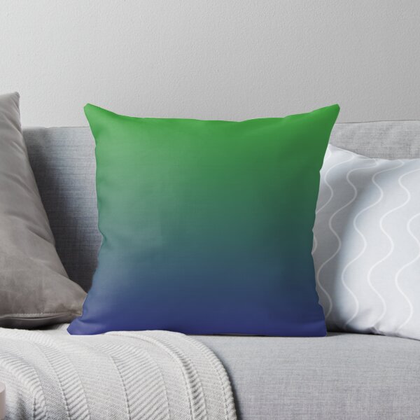 Ombre | Gradient Colors | Green and Blue | Throw Pillow