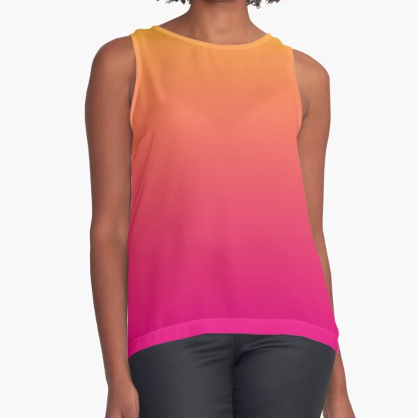 Ombre | Gradient Colors | Orange and Pink |  Sleeveless Top