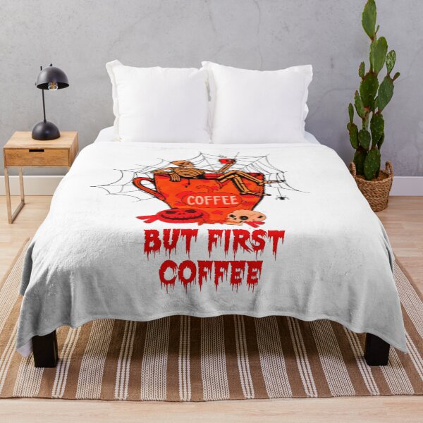 Item preview,  Dead Inside Skeleton But First Coffee Red designed and sold by joseech.