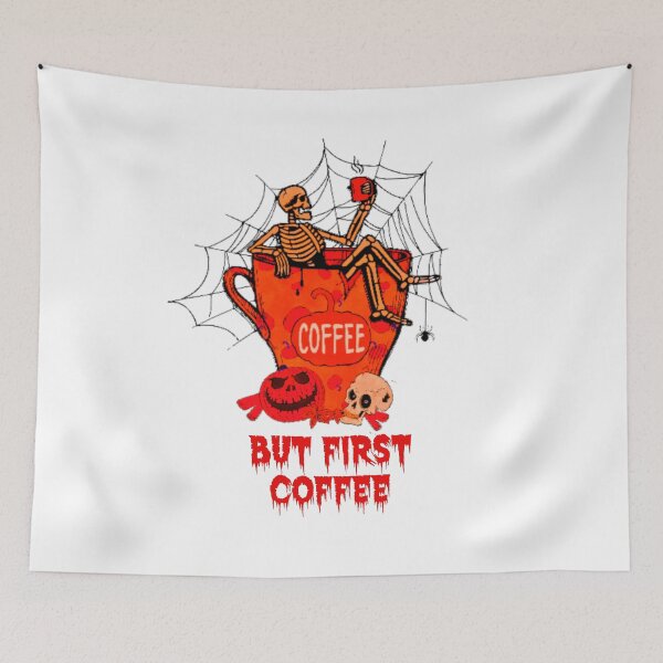 Item preview,  Dead Inside Skeleton But First Coffee Red designed and sold by joseech.