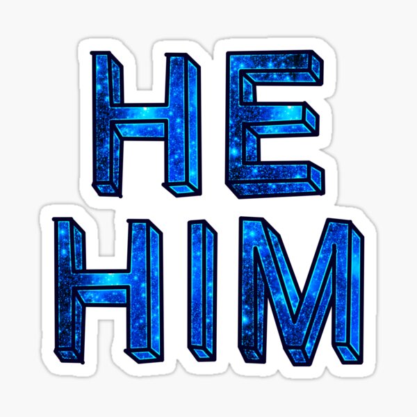 He/Him Space Sticker