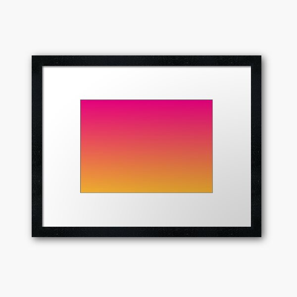 Ombre | Gradient Colors | Pink and Orange | Framed Art Print