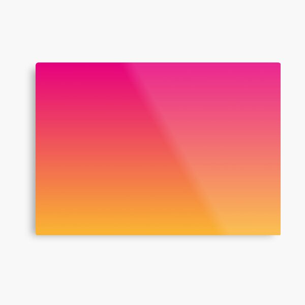 Ombre | Gradient Colors | Pink and Orange |  Metal Print