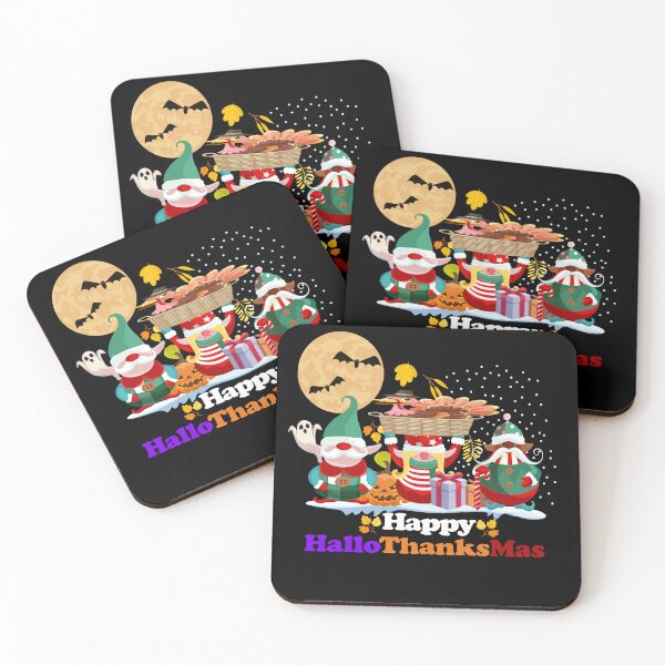 Item preview, Halloween Thanksgiving Christmas Happy HalloThanksMas Gnomes designed and sold by Amirhal.