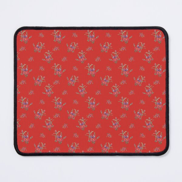 Item preview, Red and Blue Iris on a spicy vermilion background designed and sold by Nadeasart.