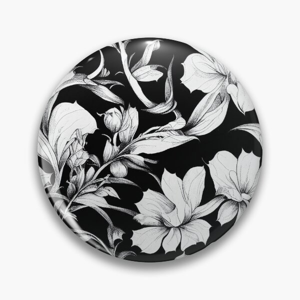 Artikelvorschau, Vintage Floral Cottagecore Romantisches Blumendesign Schwarz und Weiß entworfen und verkauft von VintageFlorals.