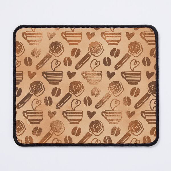 Item preview, Coffee and Caramel: Brown Coffee Cups, Scoopers, and Beans on Caramel Background designed and sold by LDTreasures.