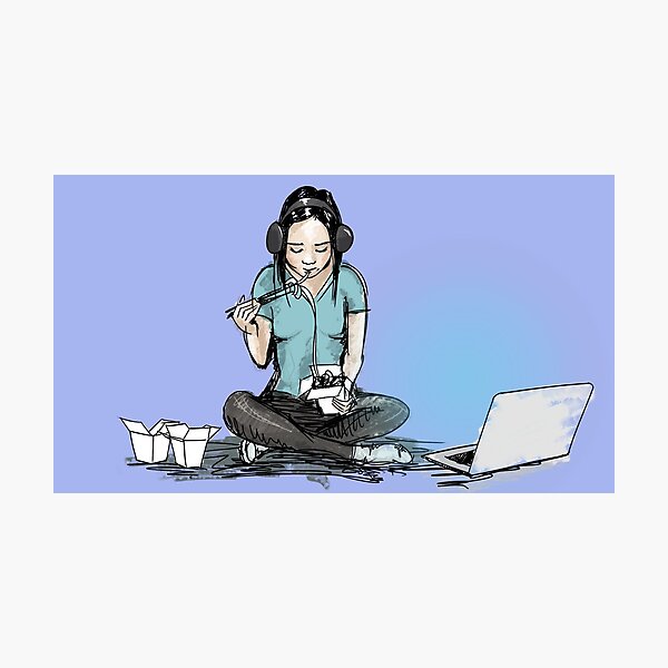 Chinese food and movie night Photographic Print