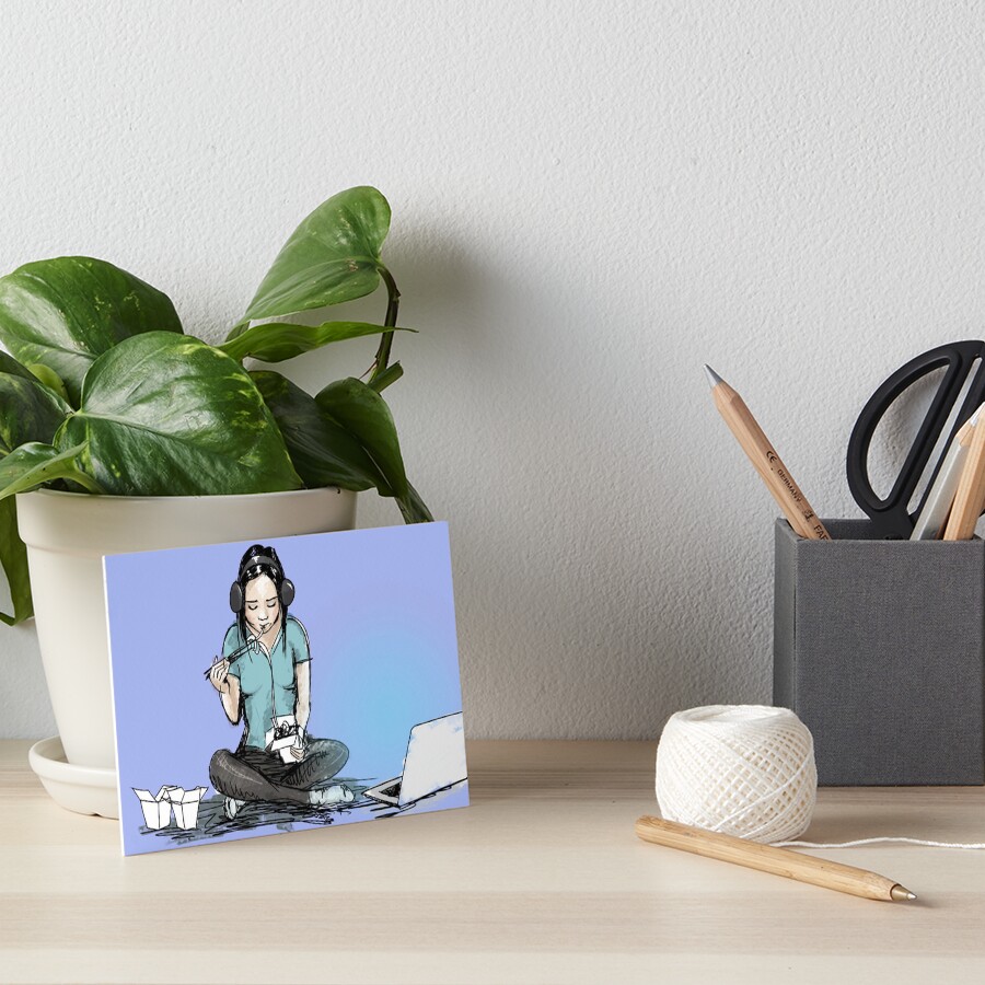 Chinese food and movie night Art Board Print