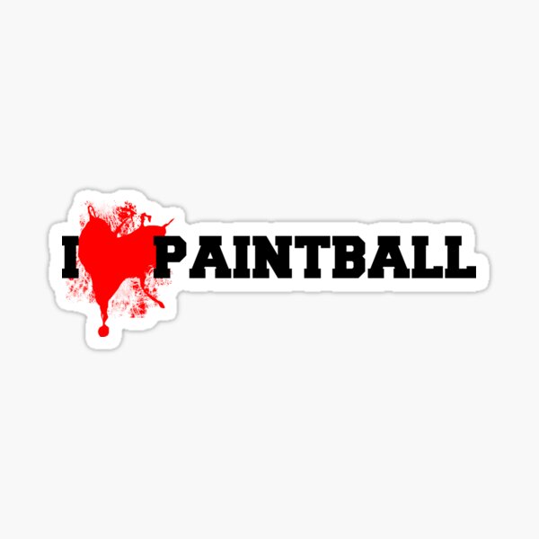 Vista previa del artículo con la obra «Amo Paintball», diseñado y vendido por GraffitiBox.