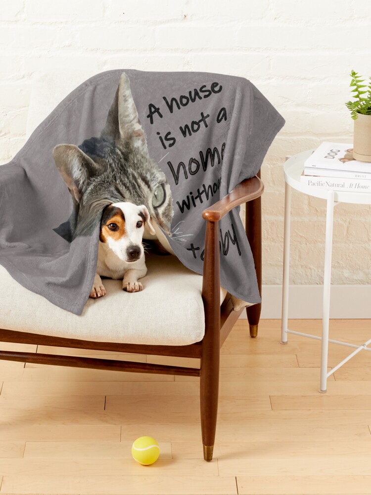 Alternate view of A House Is Not A Home Without A Tabby Cat Pet Blanket