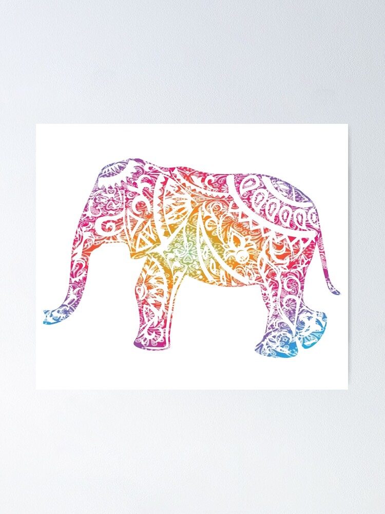 Bunter Boho Mandala Elefant Wochenende Originals Sammlung Poster Von Rusticpinesco Redbubble