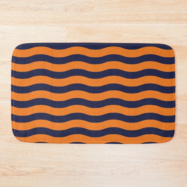 Item preview, Navy and Orange Wavy Stripes designed and sold by 3hornCreations.