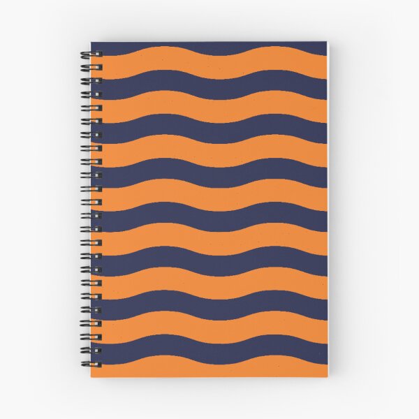 Item preview, Navy and Orange Wavy Stripes designed and sold by 3hornCreations.