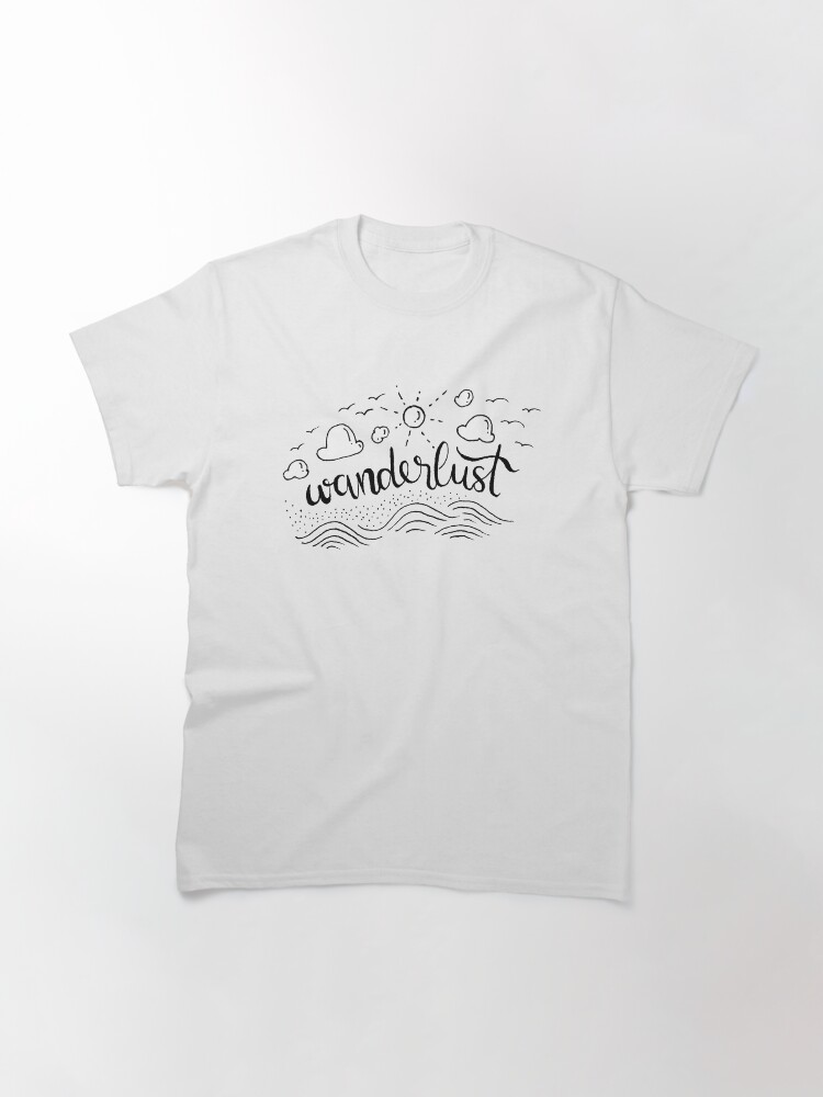 Alternate view of Wanderlust - Black and White illustration Classic T-Shirt