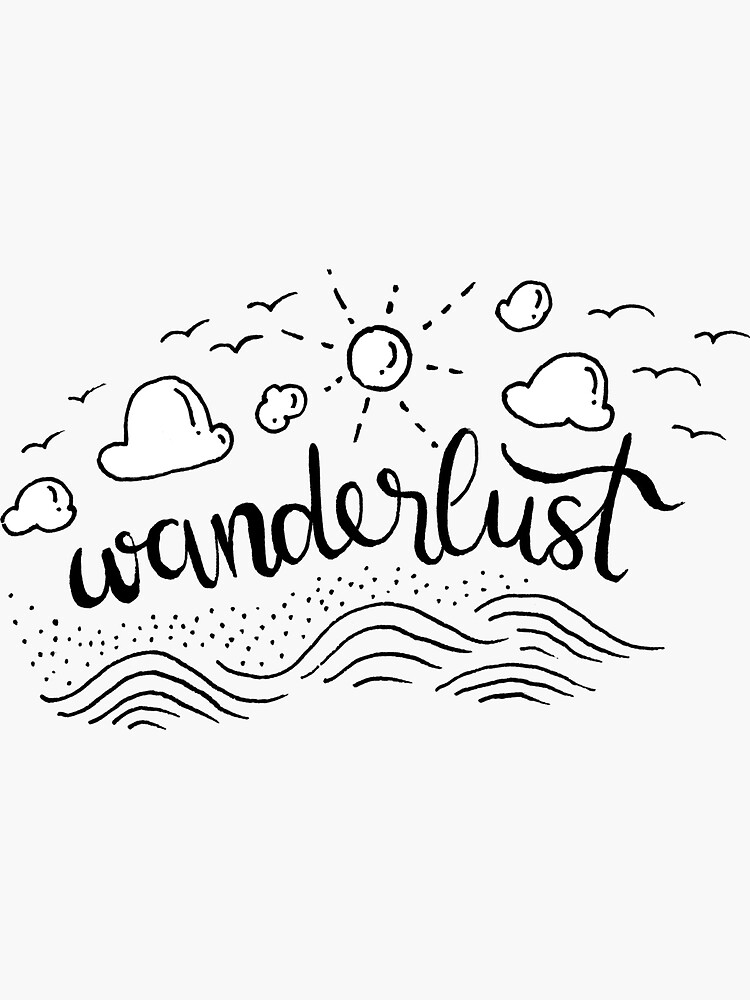 Wanderlust - Black and White illustration by mirunasfia