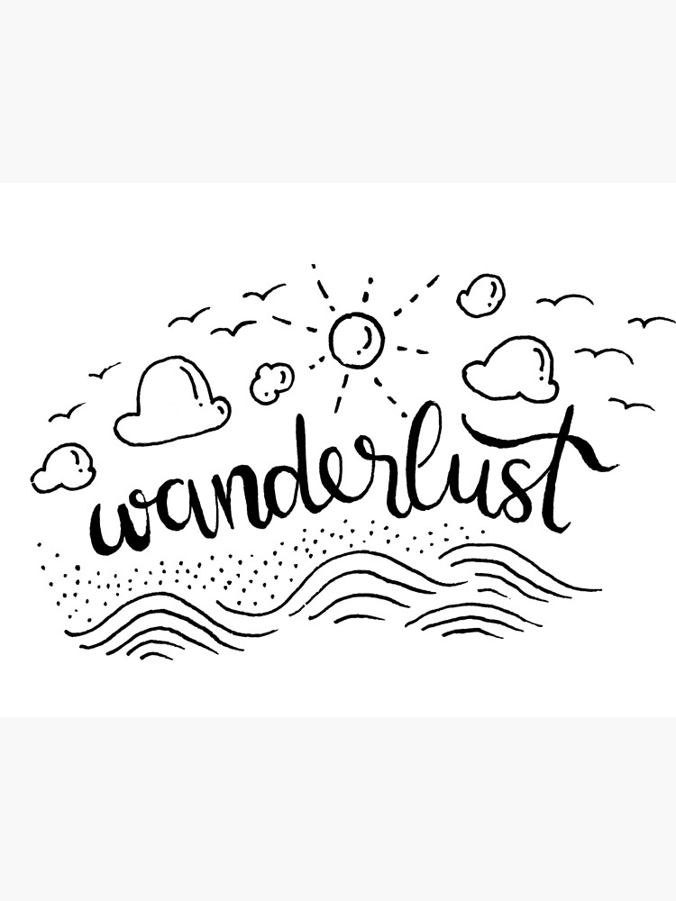 Wanderlust - Black and White illustration by mirunasfia