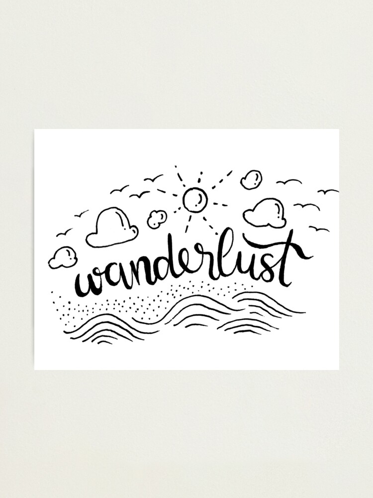 Alternate view of Wanderlust - Black and White illustration Photographic Print