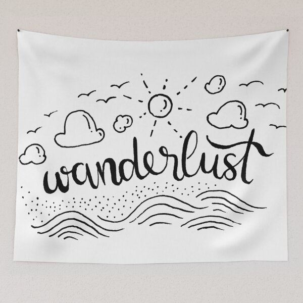 Item preview, Wanderlust - Black and White illustration designed and sold by Miruna Illustration.