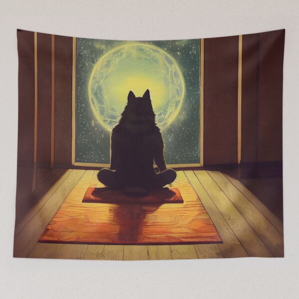 Item preview, A Awarewolf is sitting and meditating designed and sold by Jaraz.