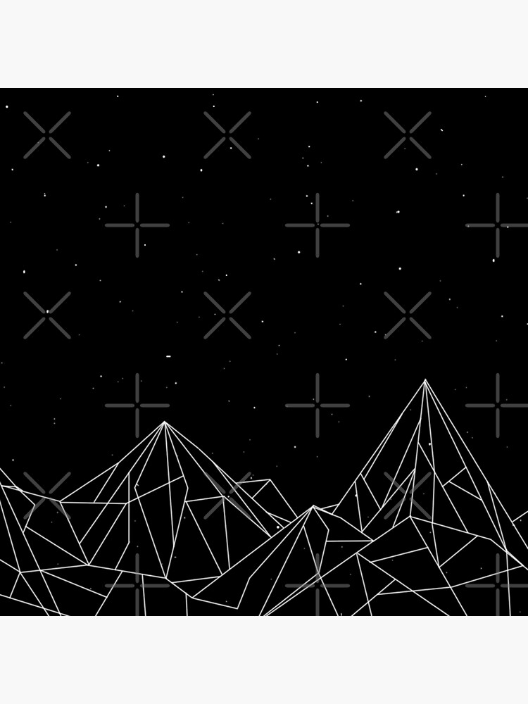 Thumbnail 4 von 4, Kissen, Night Court Mountains - Schwarz (ALTE VERSION) designt und verkauft von floeing.