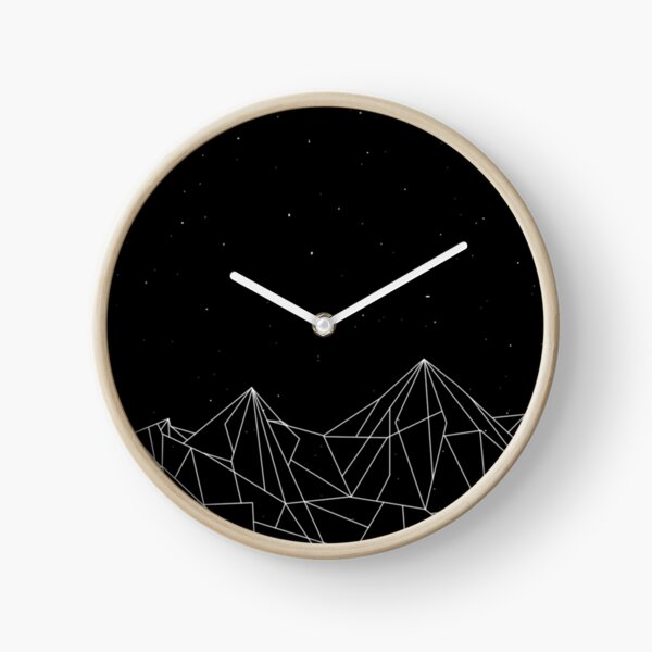 Night Court Mountains - Black (OLD VERSION) Clock