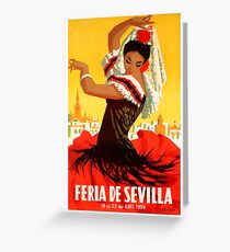 Spain 1959 Seville April Fair Poster Greeting Card