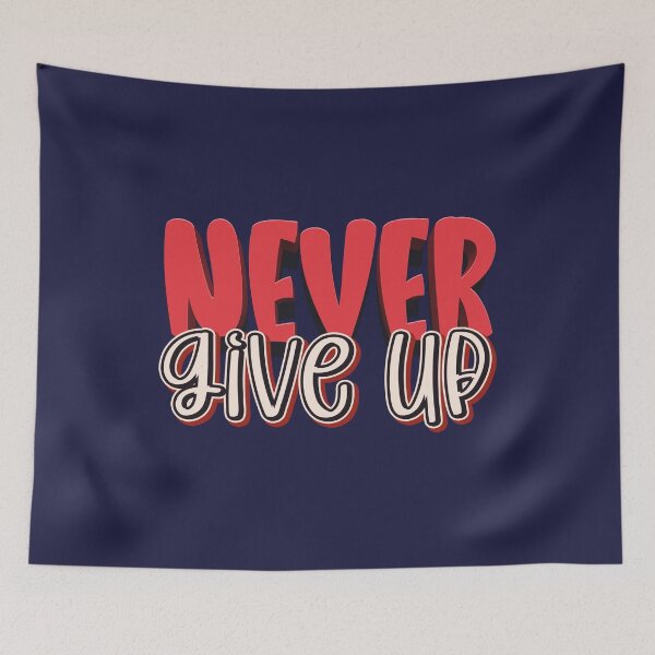 Item preview, Never Give Up Red Sans Serif Retro 3D Effects Display Fonts Typography designed and sold by Cawaiico.